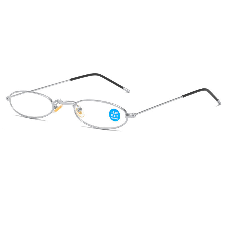 Zilead, gafas de lectura de Metal con montura ovalada pequeña, gafas de lectura antiluz azul para hombres y mujeres, gafas ultraligeras para presbicia, Unisex: Verde / +400
