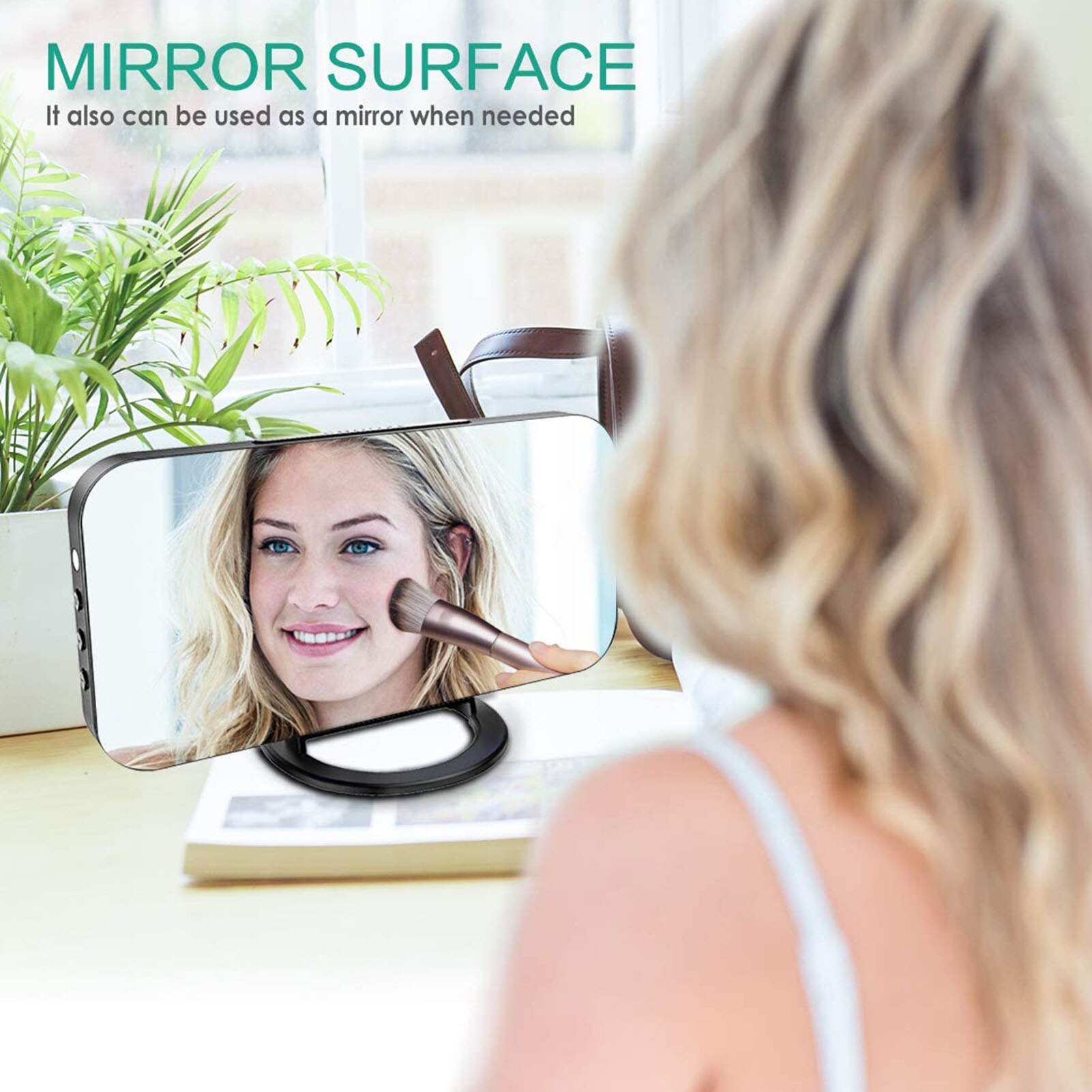 Inductive Dimming Clock, Alarm Clock Dual USB Output Mobile Phone Charging Sleeping Mirror Clock Digital Clock