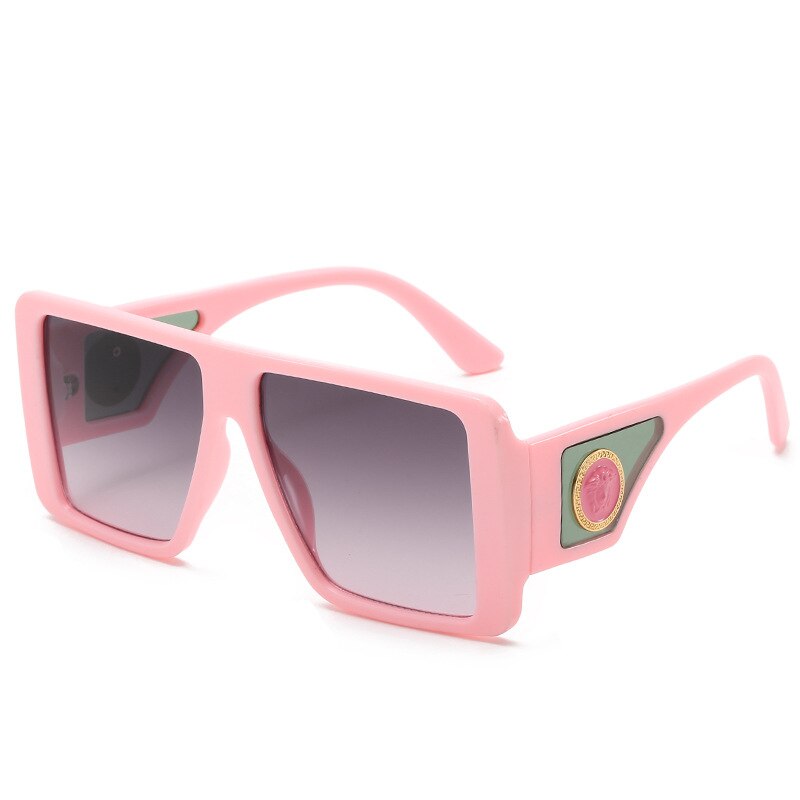 Lunettes de soleil pour femmes, tendance hipster, personnalité, relief latéral, monture carrée, lunettes de soleil pour femmes, verres d'ombrage surdimensionnés: Violet 