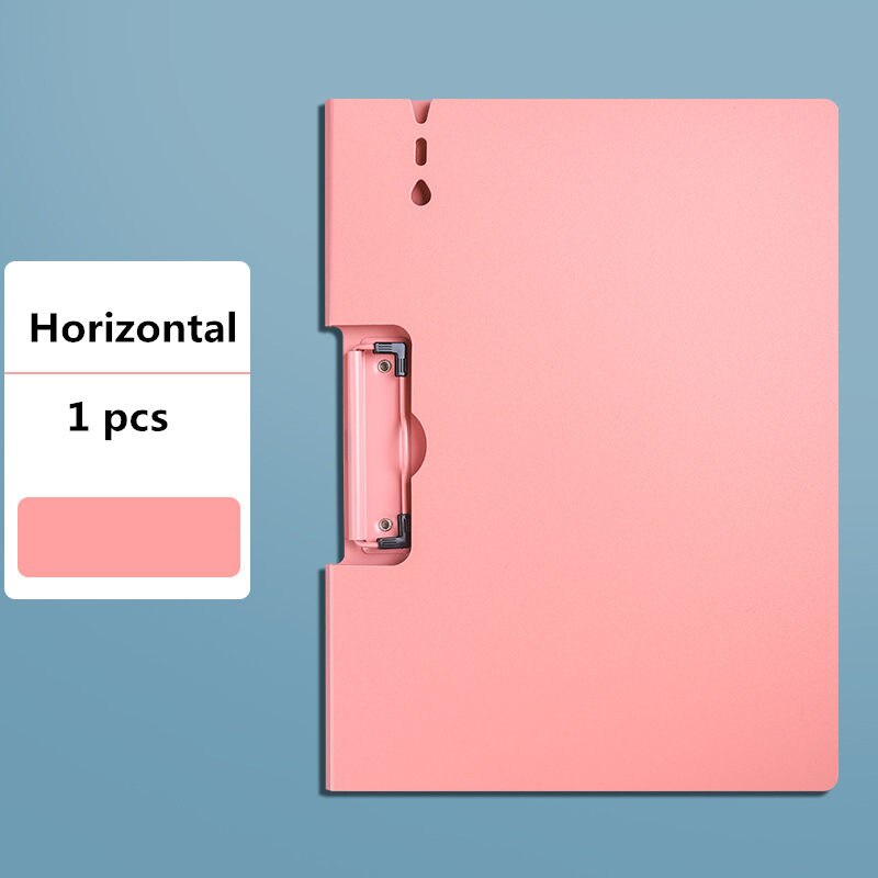 Retro Single-Double Clip Morandi A4 File Folder Writing Board Organizer for Documents Diary Planner Office Stationery Storage: A-Pink