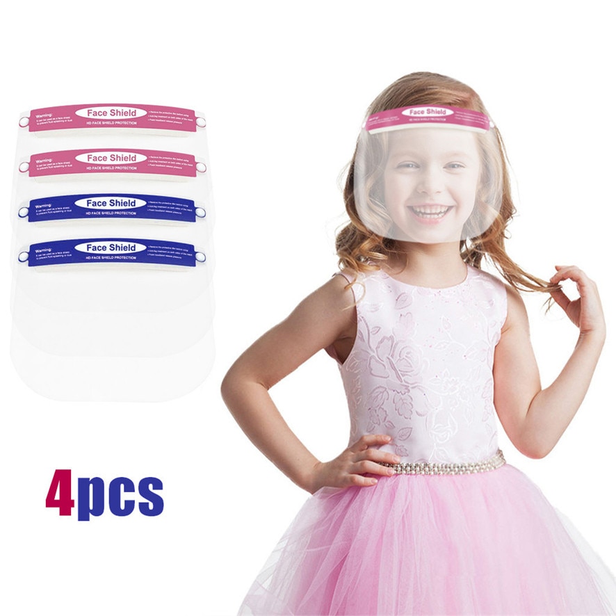 4Pcs Kinderen Mini Shield Wasbare Comfortabele Gezichten Bescherming Transparante Schilden Screen Spare Vizieren Voor Gezichten Bescherming