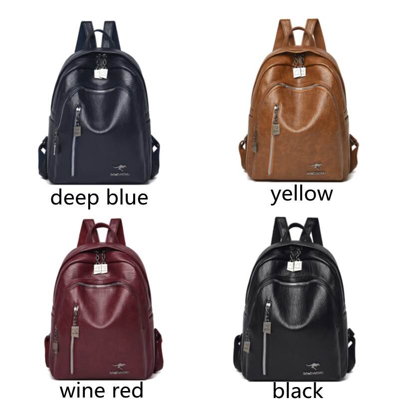 Pu Lederen Rugzak Vrouwen Grote Capaciteit Rugzak Schooltas Tiener Meisjes Reizen Studenten Schoudertassen