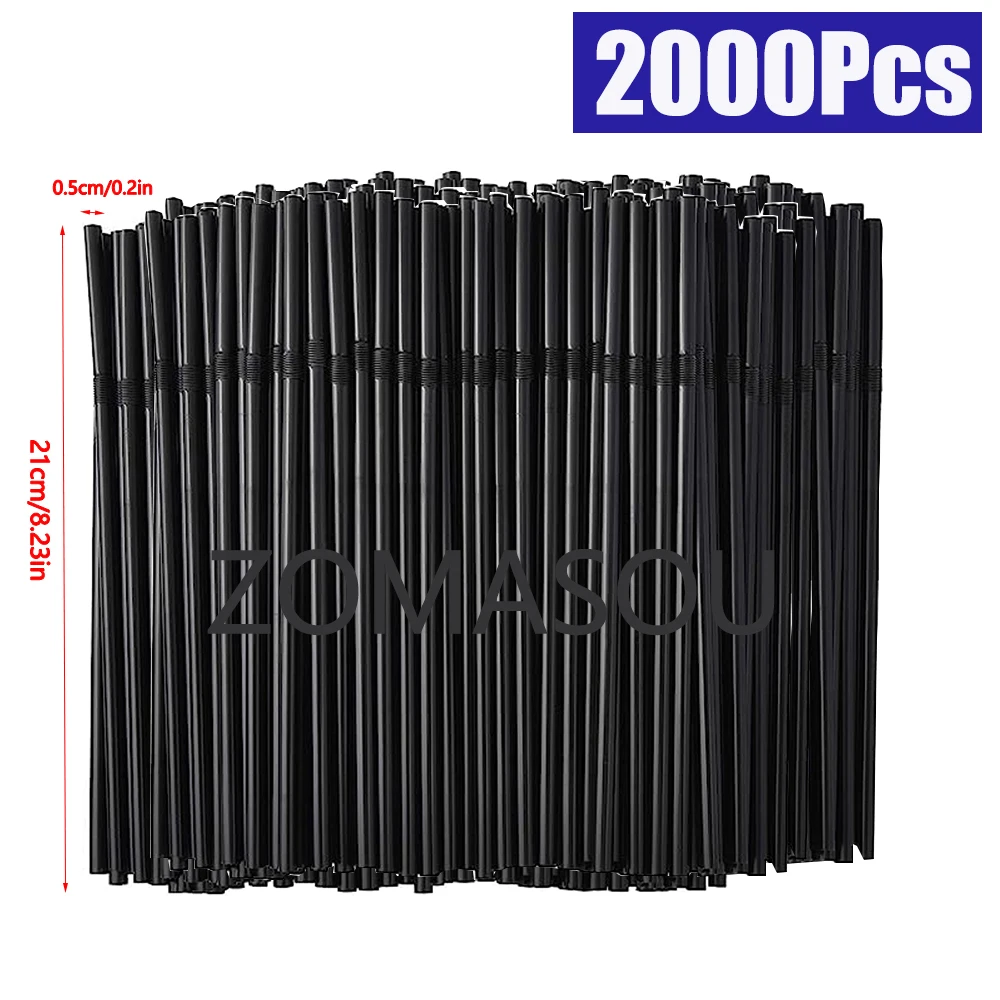 50/3000/6000pc kleurrijke drinkrietjes voor bruiloften, feestjes, melkthee, cocktails, bar, keuken, drankjes, thuis, cola rietje: Chocolade