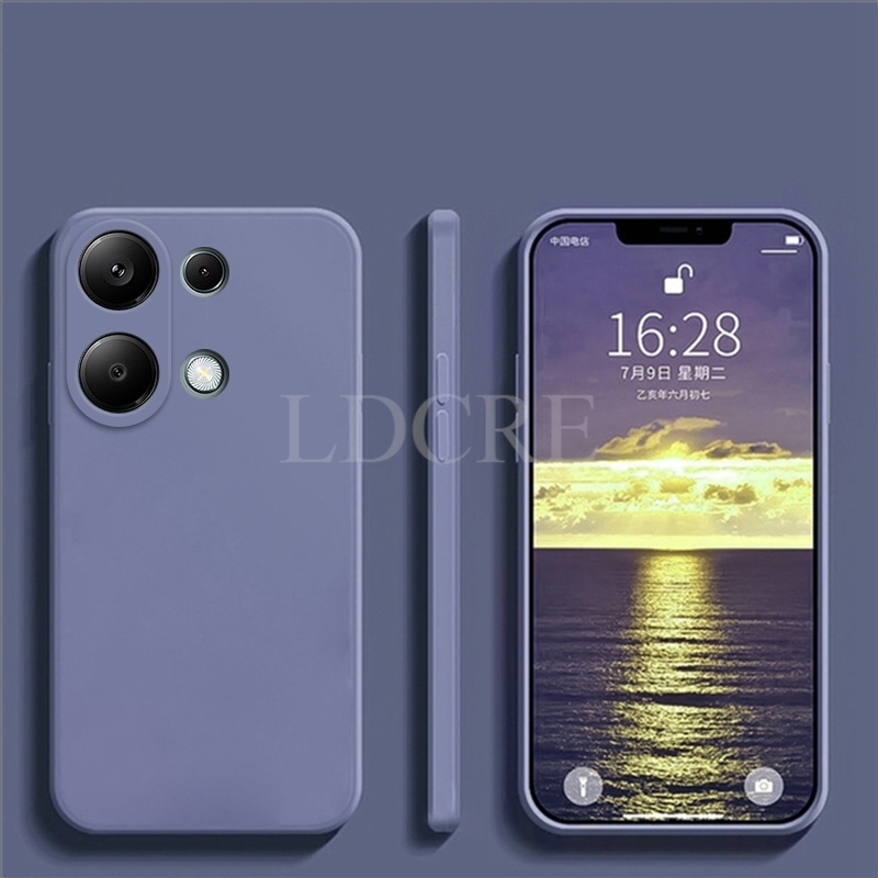 Para Xiaomi Redmi Note 13 Pro funda de silicona líquida Redmi Note 13 Pro funda protectora de TPU para teléfono Redmi Note 13 Pro cubierta: Lona / Morado