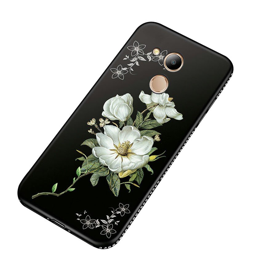 JFVNSUN Rhinestone Case Voor Huawei Honor 6C Pro Soft TPU 3D Reliëf Bloem Patroon Beschermhoes voor Huawei Honor 6C pro Gevallen: honor 6C / hei-moli