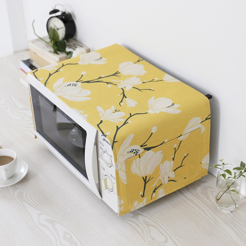 Cotton And Linen Fabric Microwave Oven Dust Cover High - Grade European Style Anti - oil Microwave Oven Protective Cover