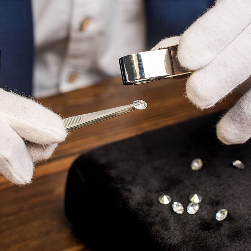 3 Stuks Diamond Stone Pincet Gem En Sieraden Pincet Rvs Slide Locking Gekarteld Fijne Puntige Tip Pincet