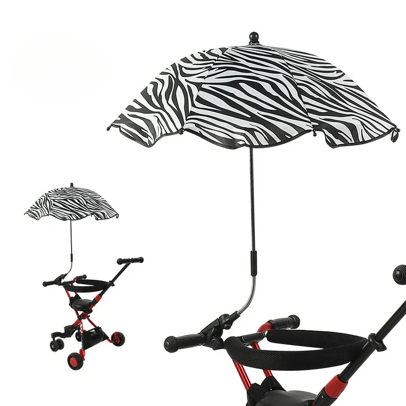 Universele Baby Auto Kinderwagen Paraplu Verstelbare Schaduw Paraplu Uv Zonnescherm Voor Kinderwagen Accessoires Zonneklep Draagbare Parasol Items: Zilver