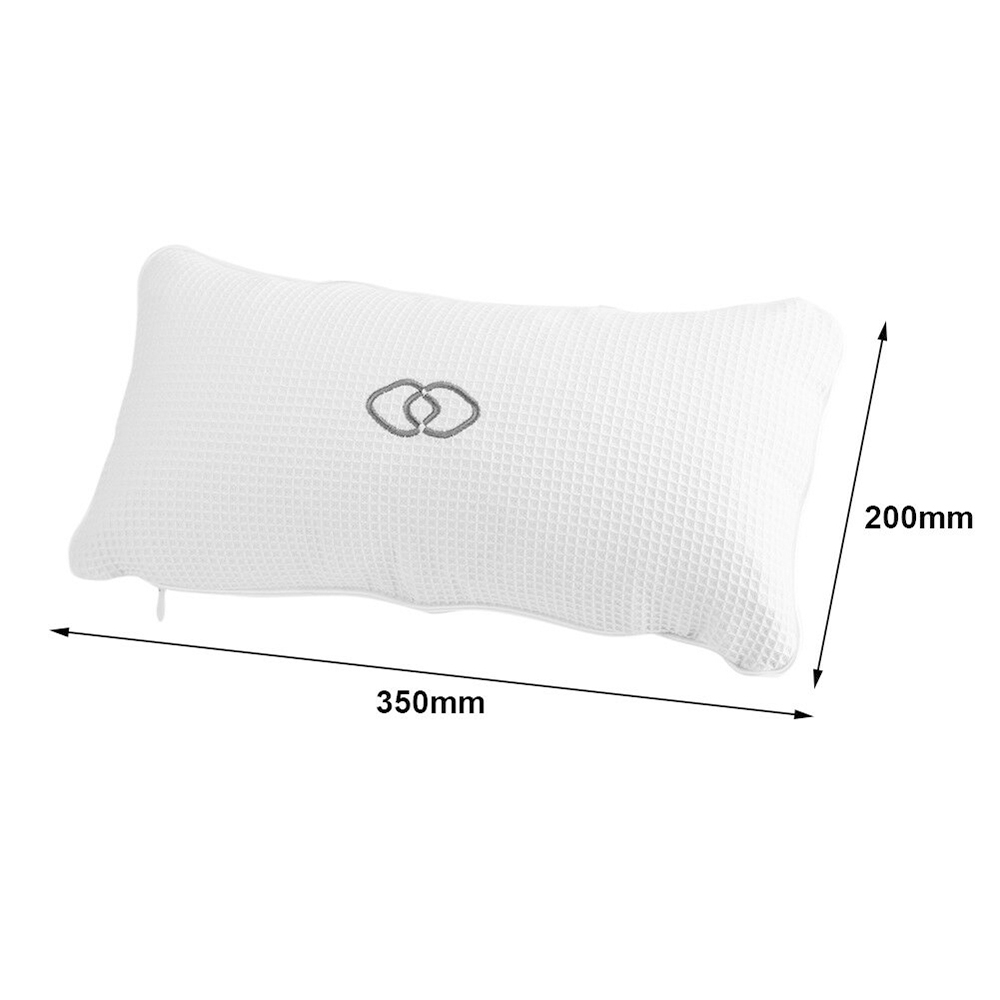 Non-slip hydrotherapy massage bath pillow with suction cup support neck bathroom shower pillow Built-in PVC inflatable bag