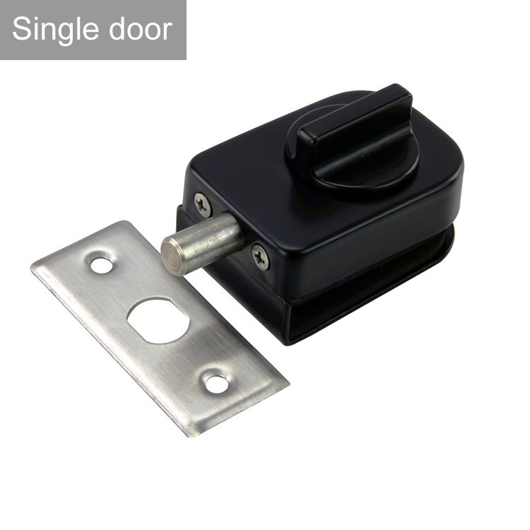 ,Black Glass Door Latches Lock/bolt,Stainless steel,Without drilling,for Double/single glass door,Frameless glass door