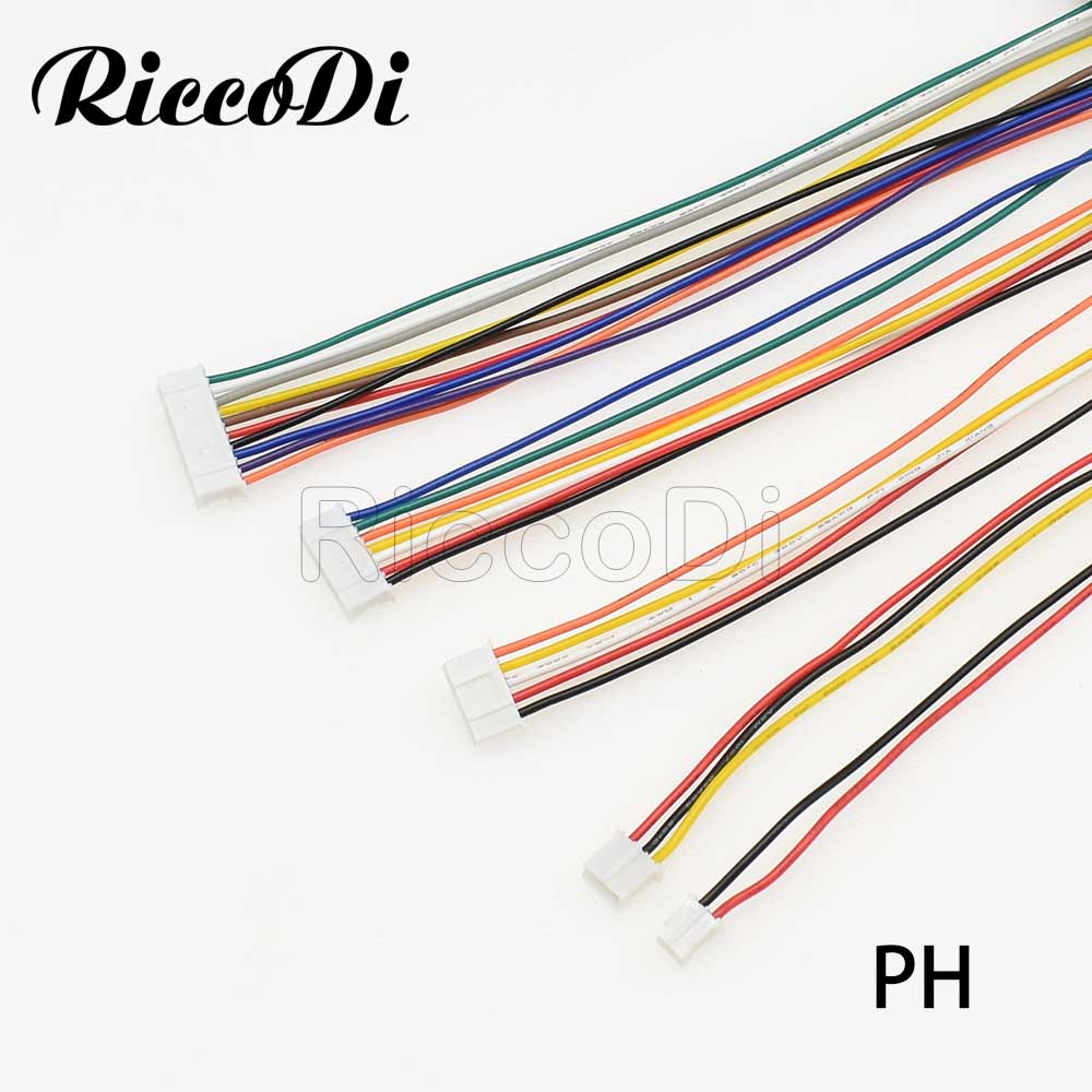 5-10 Stks/partij Jst 2.0 Mm Ph 2.0 2/3/4/5/6/7/8/9/10 Pin Pitch Connector Plug Draad Kabel 100 Mm Lengte 26AWG