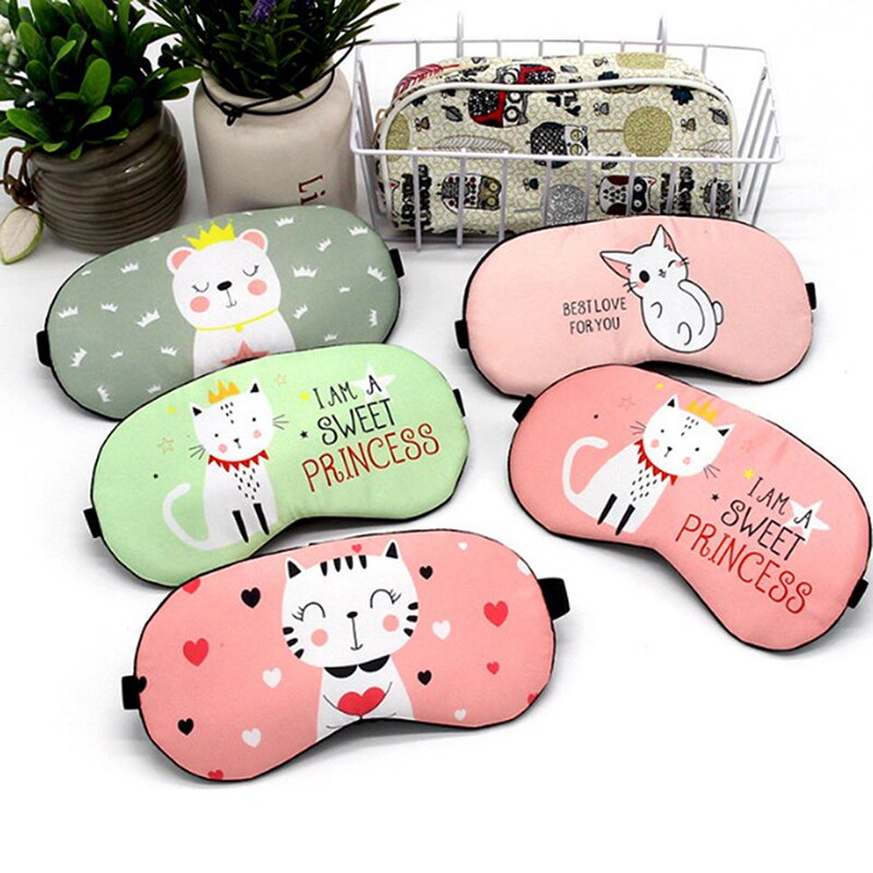 1Pc Slaapmasker Eyepatch Eye Cover Katoen Creatieve Mooie Cartoon Voor Eye Travel Relax Slapen Aid Eye Patch Shading oogmasker