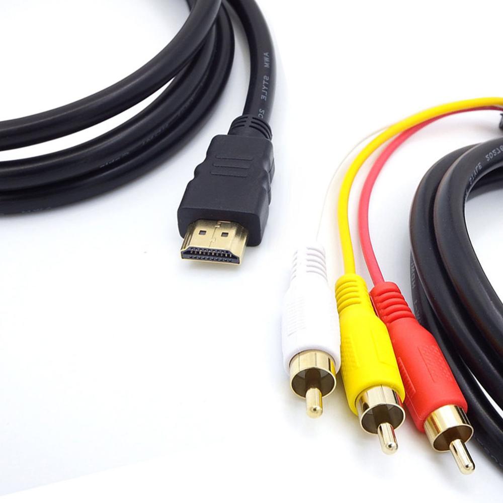 HDMI to RCA Cable HDMI Male to 3RCA female Video Audio AV Composite Connector Adapter Cable Cord Transmitter For TV Projectors