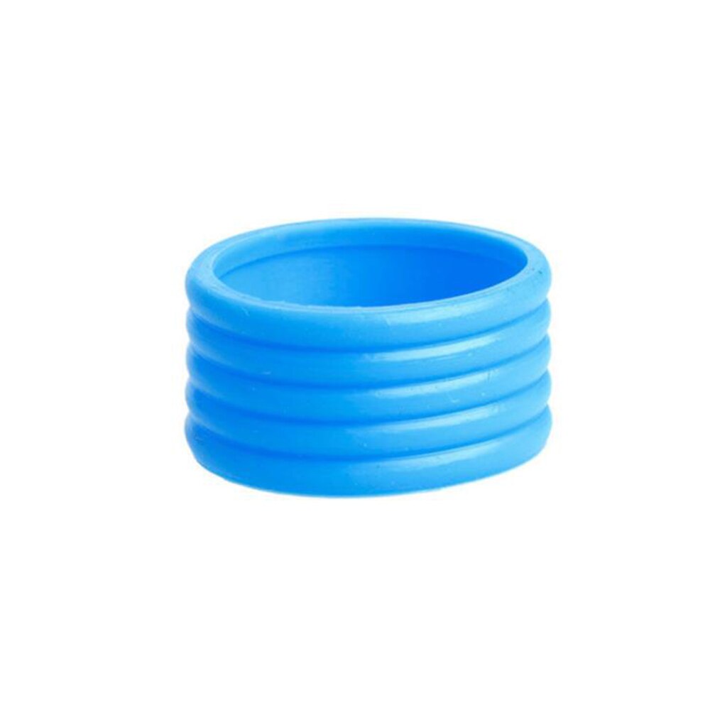 3 stk farverig silikone tennisracket greb ring fast elastisk tennisracket håndtag gummi ring bånd overgrips sports tilbehør: Blå