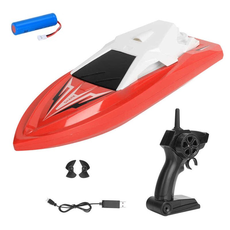 Hoge Snelheid Afstandsbediening Rc Racing Boot Met 3Pcs Boot Batterij Dual Motor Rc Speedboot Speelgoed 2.4G Duurzaam Rc Boten: red 1 battery