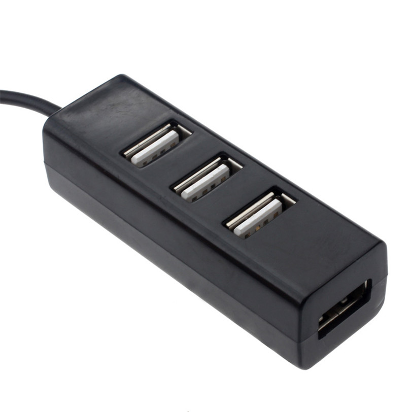 4-Port Hub Adapter Mini Usb 2.0 Hi-Speed 4-Port Splitter Hub Adapter Usb Hub Voor pc Computer Notebook Zwart Wit