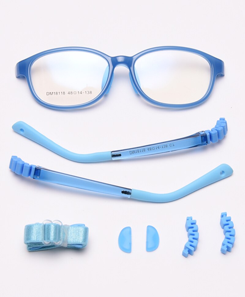 Peekaboo różbyć winnym silikonowe okulary dla dzieci optyczne kwadratowe niebieskie światło blokujące dziewczyny optyczne okulary ramka dla dzieci prezenty dla chłopca: niebieski z jasny