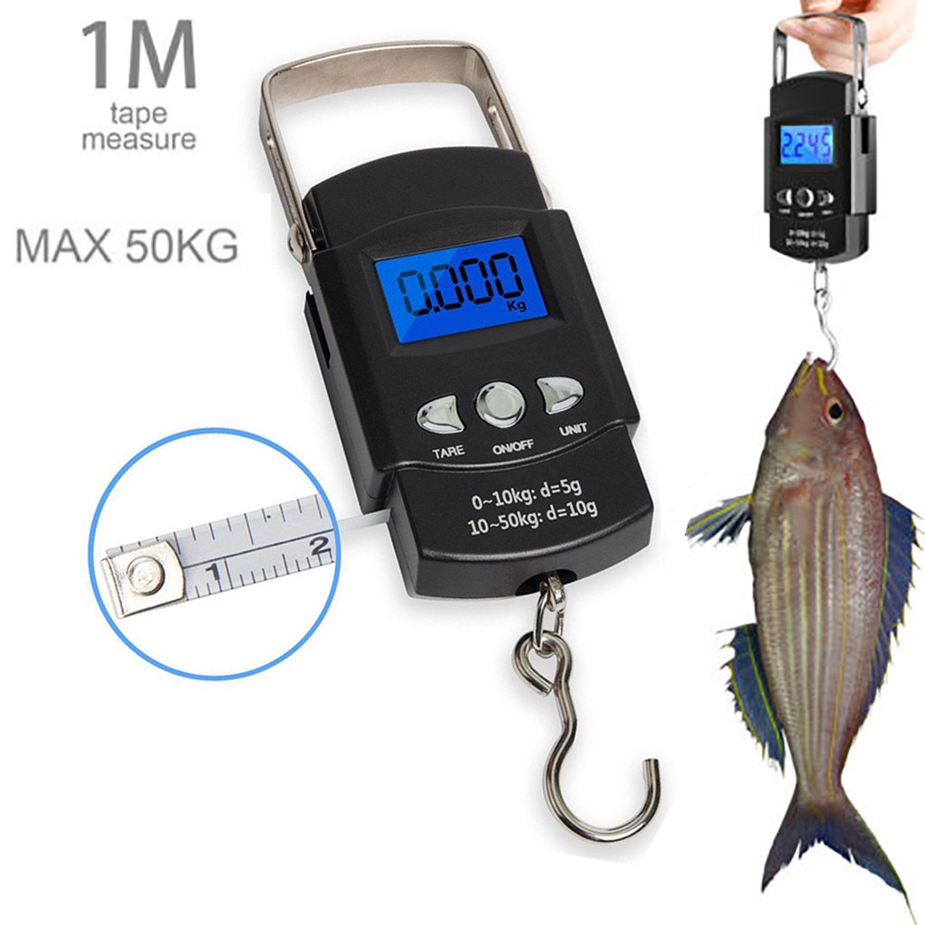 Portable Mini Digital Hand Held Fish Hook Hanging Scale Electronic Weighting Luggage Scale LED Display Balance Hanging Hook