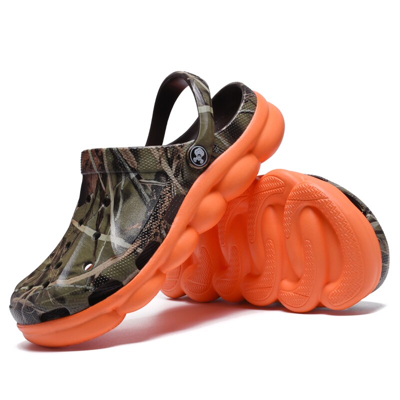 Mannen Zomer Jelly Sandalen Lichtgewicht Massage Camouflage Slippers Strand Croc Schoenen Gladiator Tuin Klompen Rubberen Onderkant