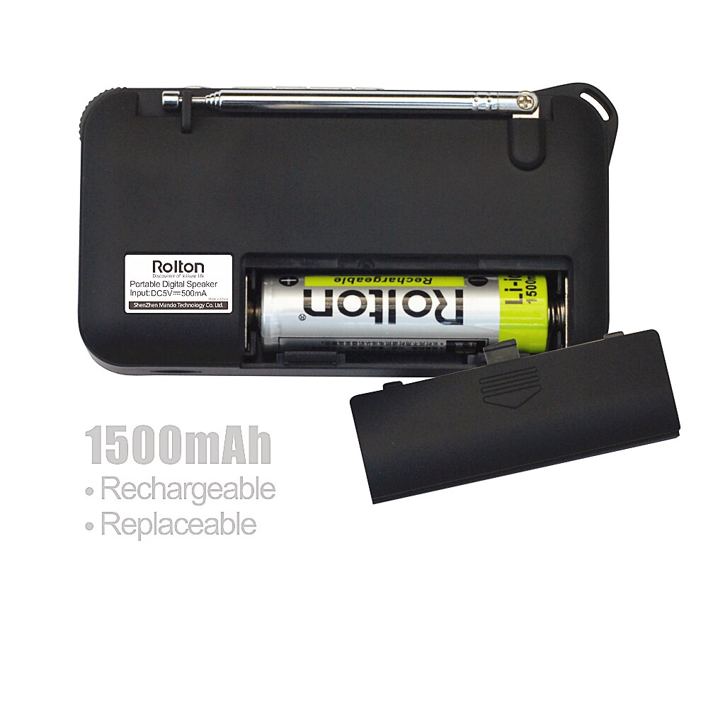 Rolton W405 Portable Mini FM Radio TF Card USB Receiver Mp3 Speaker Music Player With LED Display Flashlight For PC IPod Phone