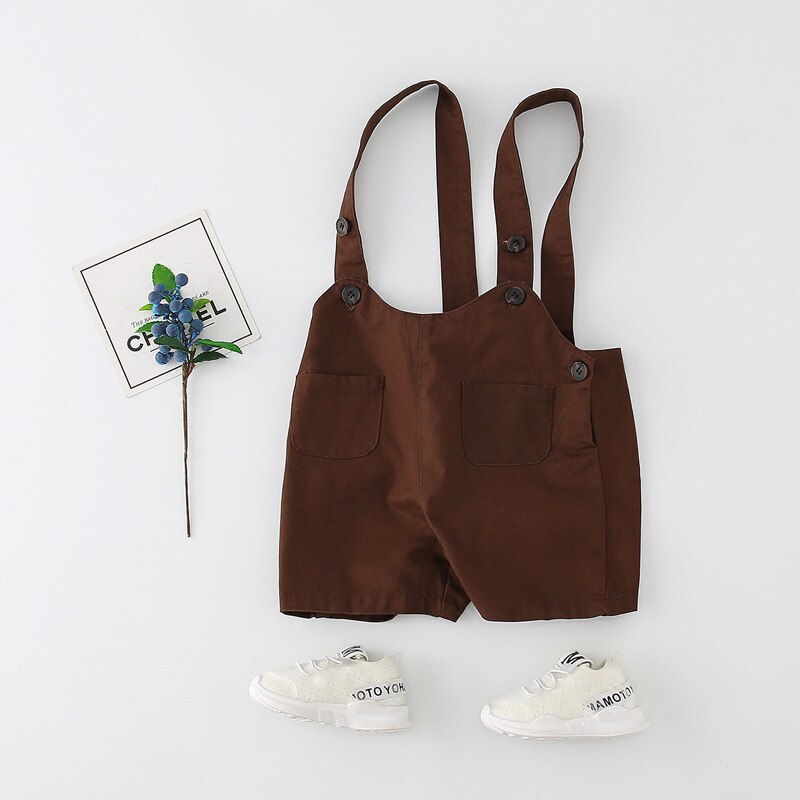 Kinderen Overalls Zomer Baby Jongens Jumpsuits Meisjes Bibi Broek Kids Broek Monos de ninos 1 2 3 4 5 6 7 jaar: Bruin / 18m