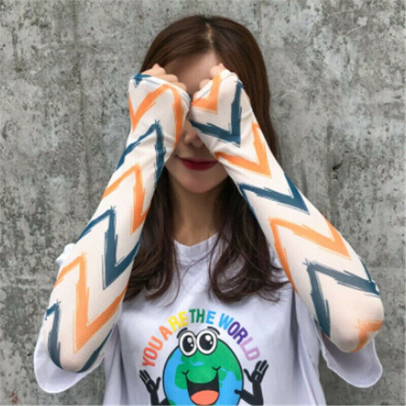 1 pairs Style Ice Silk Arm Sleeves Colorful arm Warmers Summer Sports Protection Running Cycling Driving Sunscreen