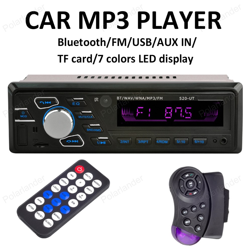 Auto Radio MP3 Speler Bluetooth Radio Cassette Speler Fm Sd Aux In Usb Steeing Wheel Control Autoradio Led Display Audio stereo