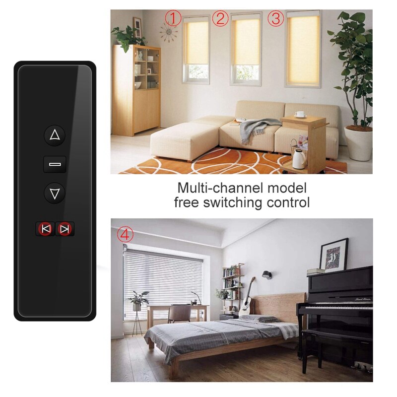 Universal RF 433.92Mhz Wireless Remote Control AC123-6B 6CH Transmitter For Tubular Motorized Venetian Blinds