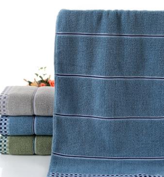 Bløde 100%  bomuldshåndklæder til voksne absorberende frotté luksus håndklæde ansigtshåndklæde voksne mænd kvinder plaid håndklæder 2 stk/sæt: Blå