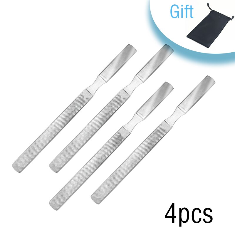 Cortaúñas para manicura y pedicura, tijeras profesionales para cutículas, pinzas para uñas encarnadas, herramienta de corrección de Podología: 4 pc 4 Side File