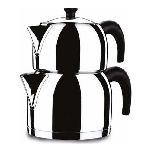 Korkmaz Orbit 18/10 Paslanmaz Çelik Türk Çaydanlık Demliği Seti Ergonomik Saplı