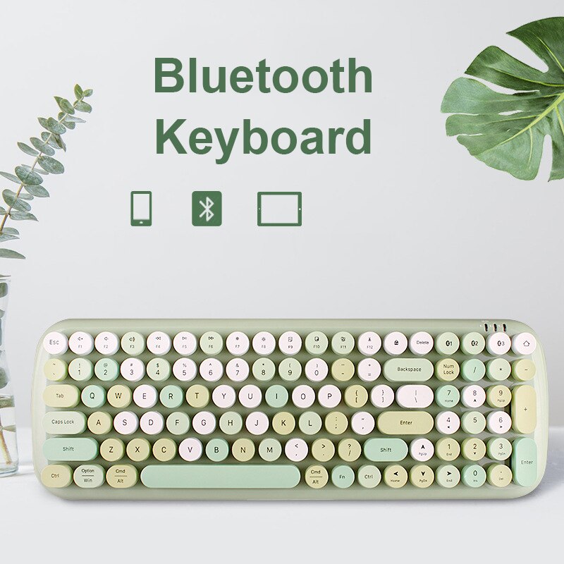 Bluetooth-compatible Keyboard Mouse For Mackbook Laptop PC Gamer Wireless Gaming Keyboard Mouse Combo For Phone iPad Tablet: Green Keyboard