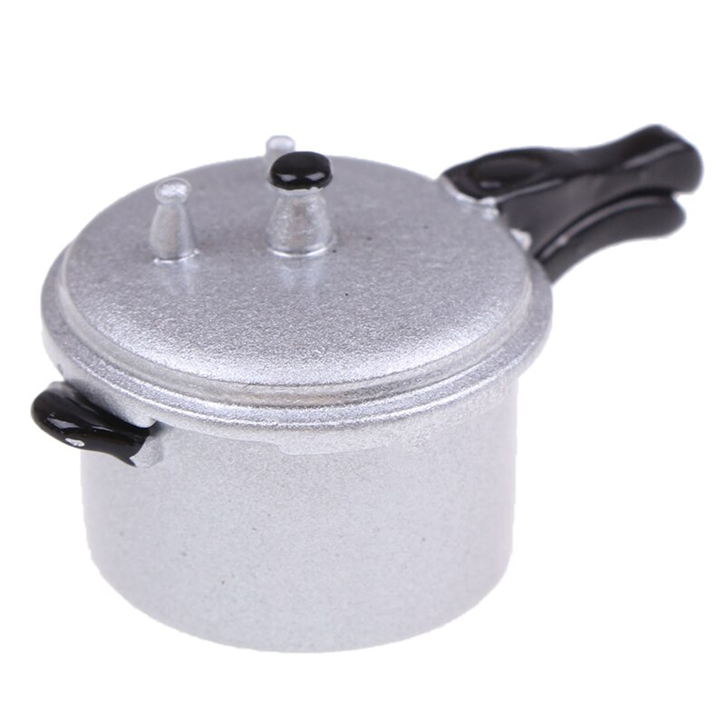 Simulation 1:12 Scale Dollhouse Miniature Kitchen Cooking Utensil Pressure Cooker Autoclave Toy Kitchen Tools