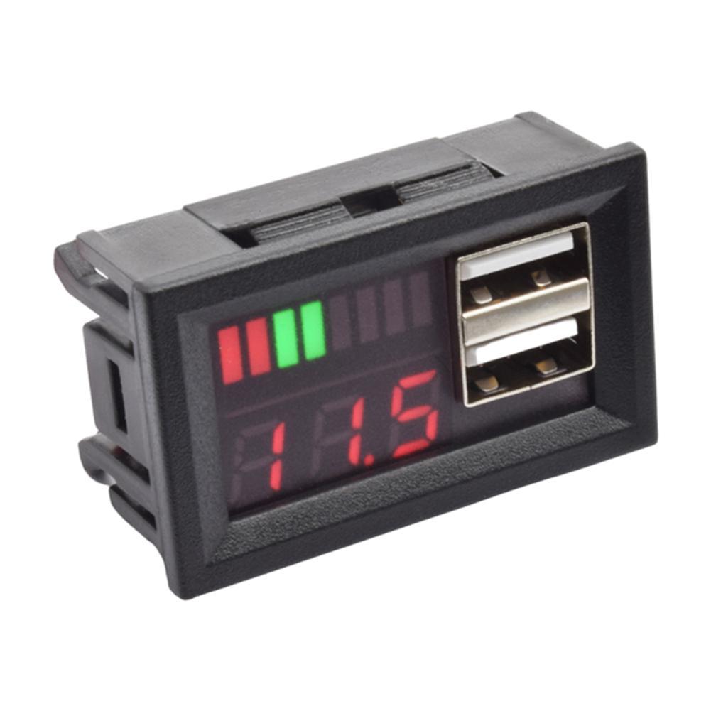 Digitale Blei Säure Lithium Batterie Kapazität Anzeige Dual USB Voltmeter Tester Spannung Meter 12/24V Auto Elektrische Motorrad