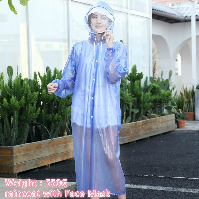 Stijlvolle Duurzaam Pvc Transparante Regenjas Vinyl Waterdichte Regenjas Outdoor Reizen Track Hooded Poncho Regenjas Dames Regenjas