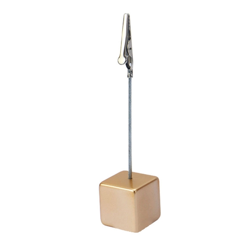 Memo Clip Holder Stand with Clasp for Pictures Cards Note: Gold