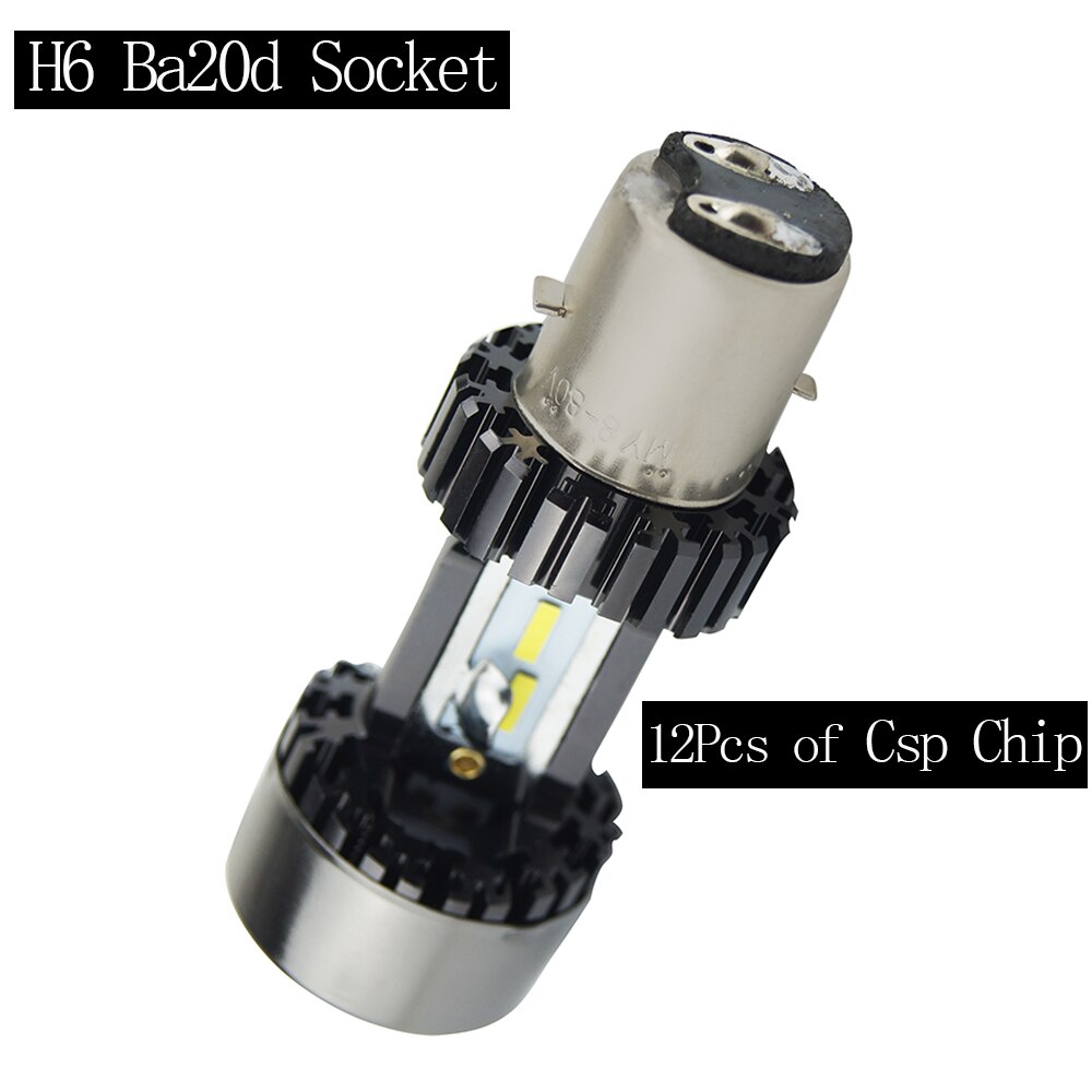 1Pcs BA20D LED H6 H4 Led Motorcycle Headlight Bulbs CSP Chips Motorbike Hi/lo CSP Car Headlight Moto Headlamp Ebike Car Light: Ba20d