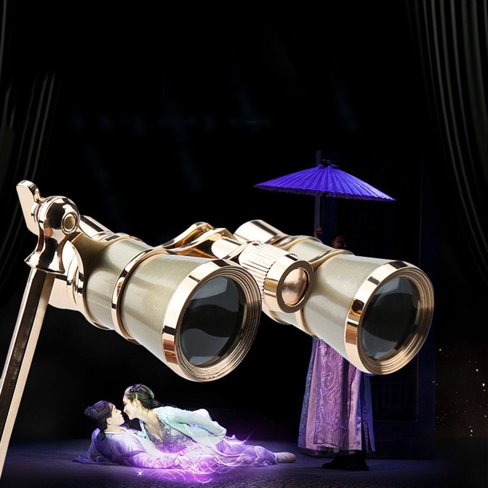 Optical BK9 Opera Glasses Lightweight Compact 3X Musical Concert Telescope Adjustable Handle Extendable Pocket Binoculars Women