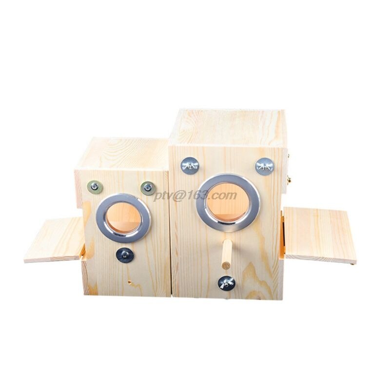Wooden Bird Nesting Breeding Box House Parakeet Mating Case with Clear Window for Cockatiel Finch Canaries Lovebird Parr