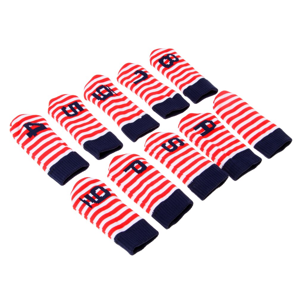 10 Pieces Knitted Golf Iron Head Cover Set Club Putter Headcovers