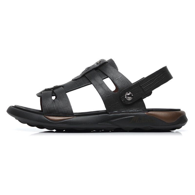 Sandalen conforto homem andando praia sandalias 44 respirável calçado piel s homens vestido sandalet sandália esporte: black / 44