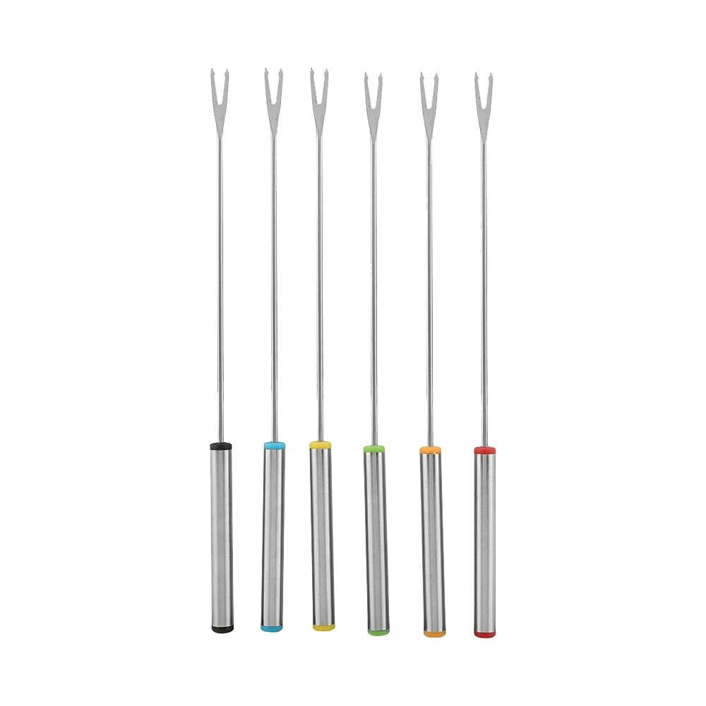 6 sztuk czekoladowe widelce ze stali nierdzewnej kuchnia ser owoców widelec deserowy fondue topnienia szpikulec akcesoria robić żywności: losowy kolor 4szt