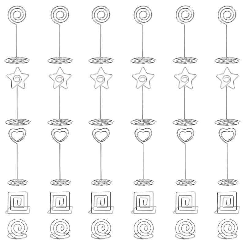 30 stk bordnummerholdere bordkortholdere fotostativer memo clips til fester bryllup kontor , 5 assorterede designs til multi: Default Title