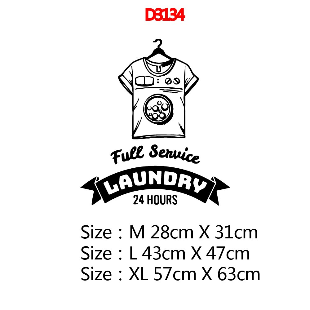 Fun buanderie lavage décorations pour la maison Pvc décalcomanie salon enfants chambre amovible décor stickers muraux adesivo de parede: D3134 / Size M