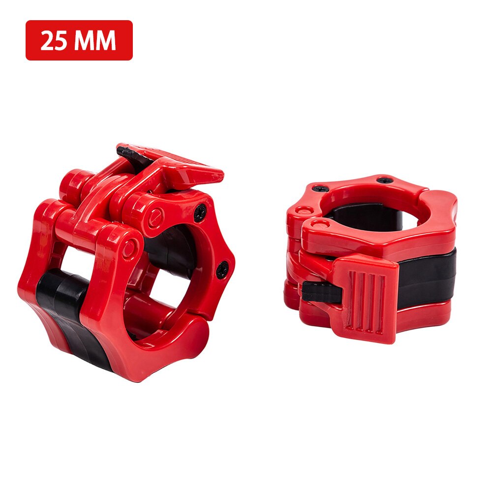 25mm 28mm 30mm Spinlock Collars Barbell Collar Lock Dumbell Clips Clamp Weight Lifting Bar Gym Dumbbell Fitness Body Building: 25mm Red -2