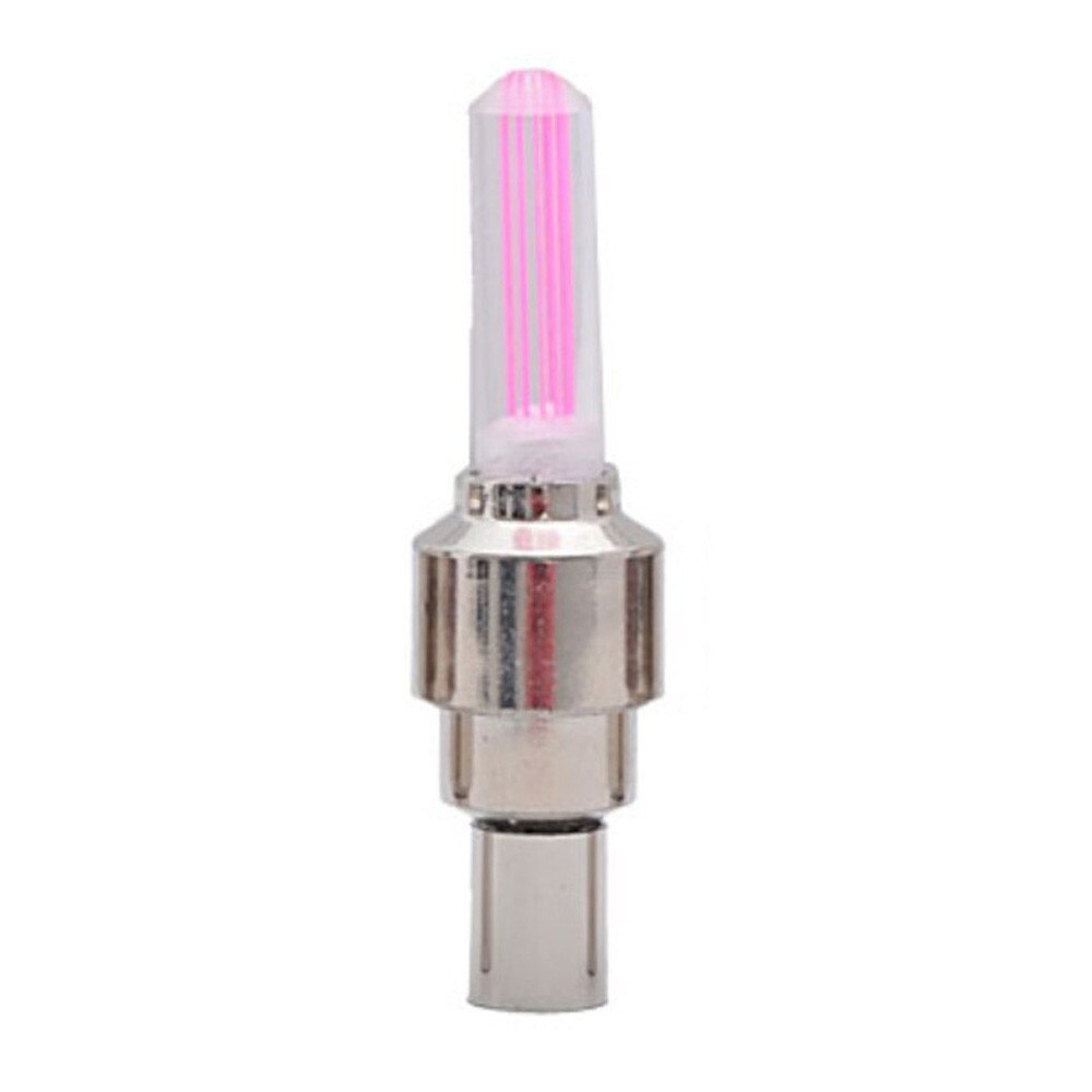 2 stuks fiets auto motor wiel band ventieldop flits led licht lamp accessoires mountainbike accessoires op voorraad: Roze