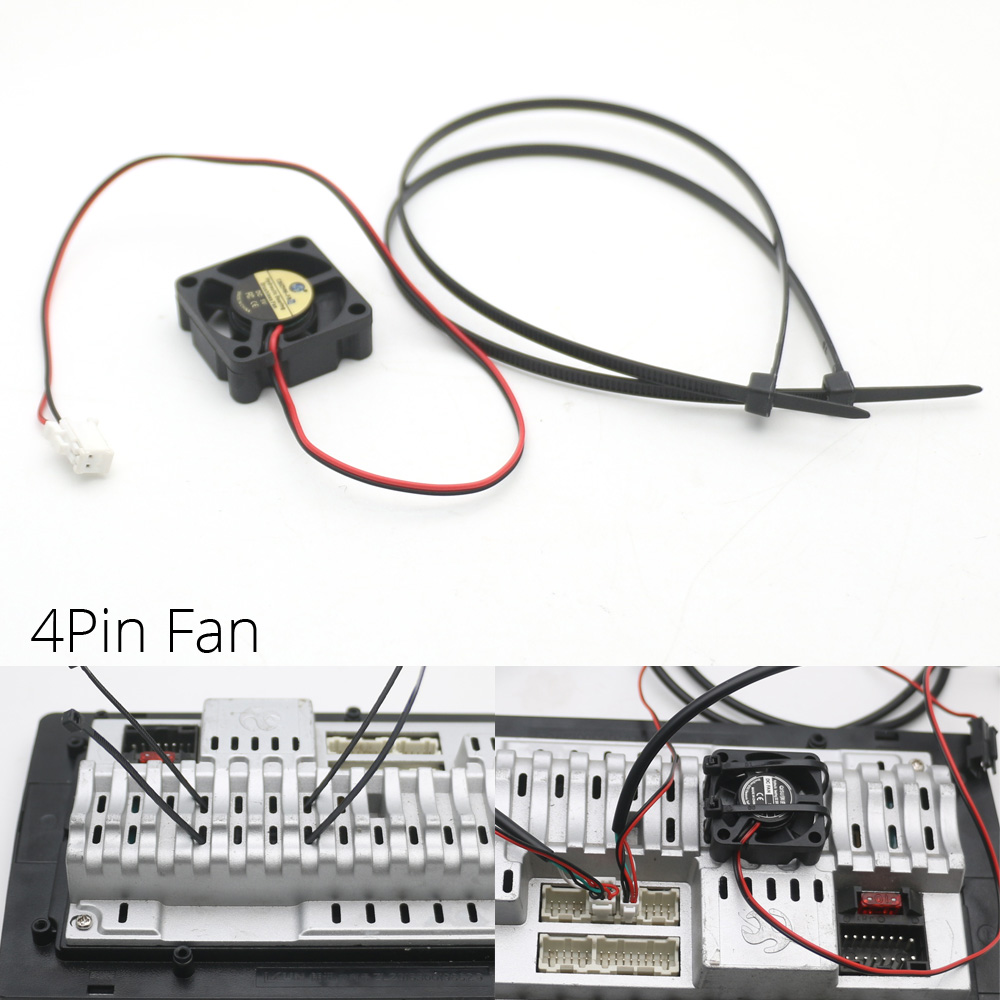 Adaptateur de câble de panneau de montage de tableau de bord USB, ventilateur de refroidissement pour Android, limitation de l'unité principale, autoradio CD, audio stéréo, 4 broches, 6 broches: WHITE