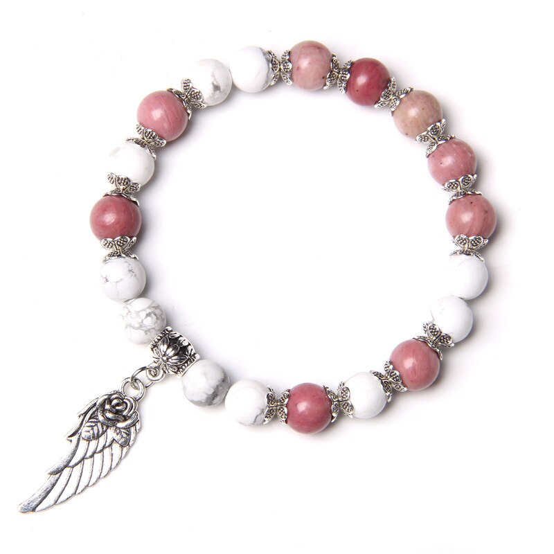 Engel FlüGel strecken Stein Armbinde Wertschätzung Gutherzig Danke Freundschaft Korn Armbinde FlüGel Charme Anti-silvertone Überzug: rot