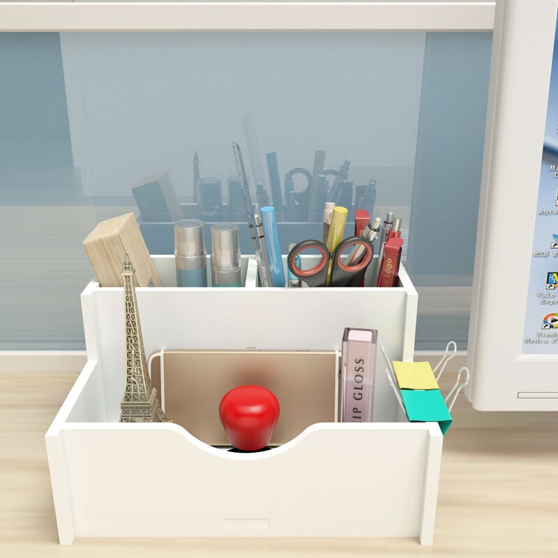 DIY Desk Stationery Holders White Organizer School Office Holder Stationery Organizer Multipurpose Desktop Sundries Storage Box