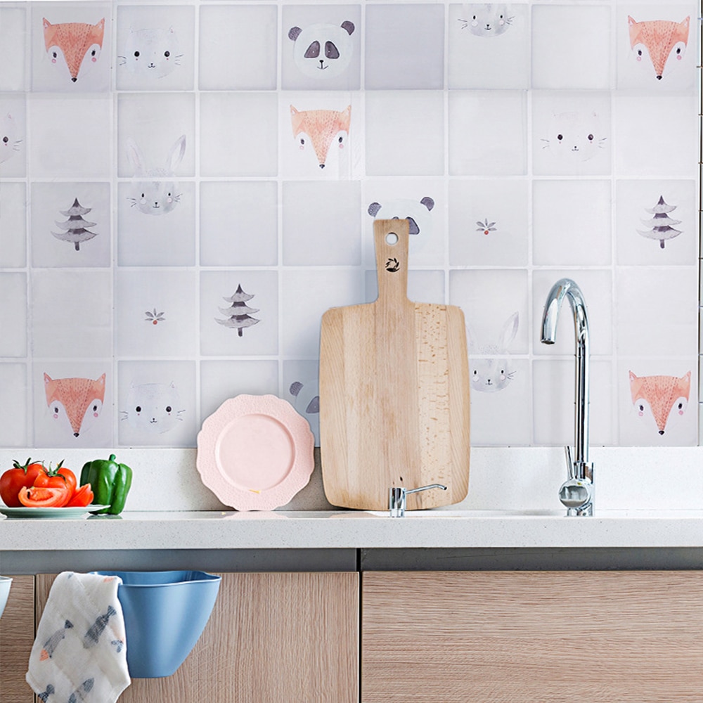 Kitchen Self-adhesive Anti-oil Stickers Large Kitchen Cupboard Sticker Waterproof Oil Proof Wall Tile Sticker Home Decoration